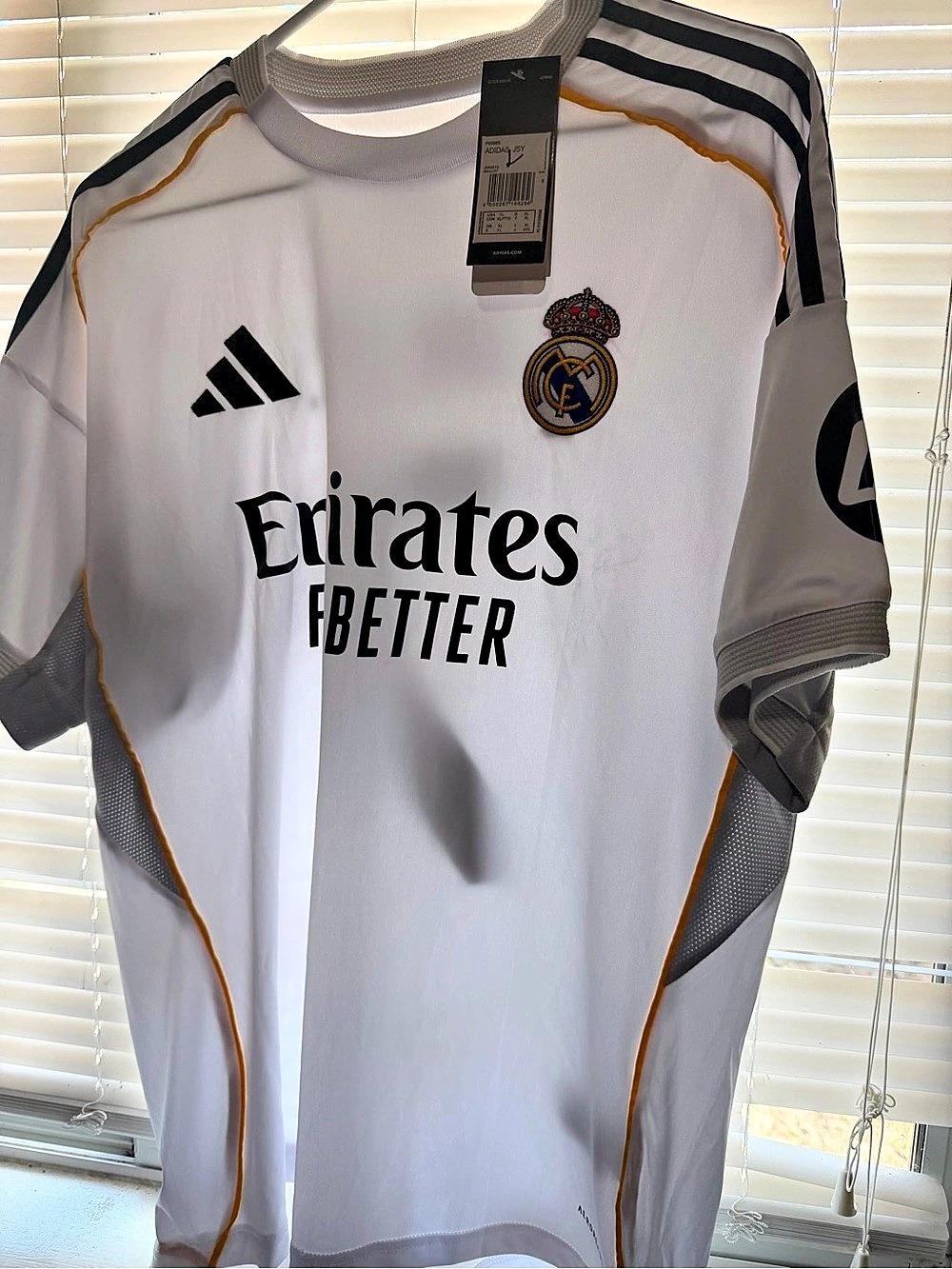 adidas Real Madrid Home Jersey 2023/24 Vini Jr. 7 White & Black XL